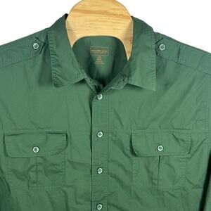 Boulder Creek‎ Men 3XL Big Green Cotton/Polyester Epaulettes Long Sleeve Shirt